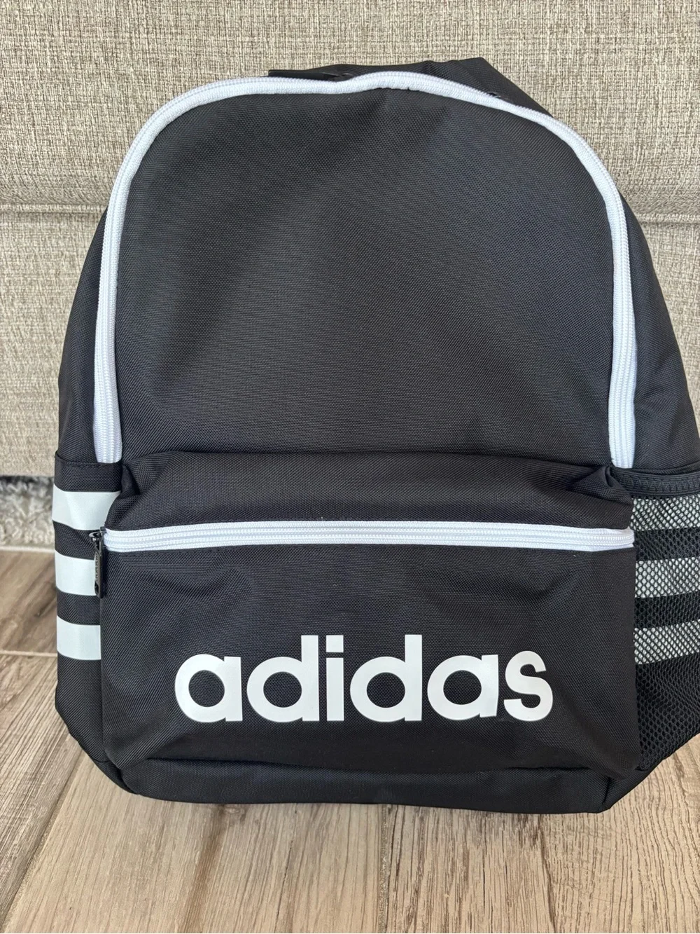 adidas Black and White Logo Backpack new without tags